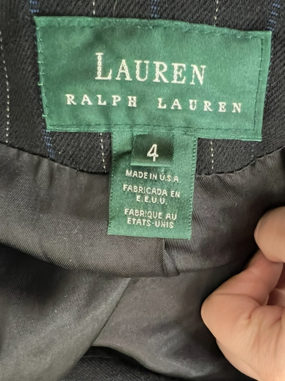 Vintage 90s Ralph Lauren Pinstripe Wool Blazer 4 Preppy Old Money Equestrian - Picture 5 of 15